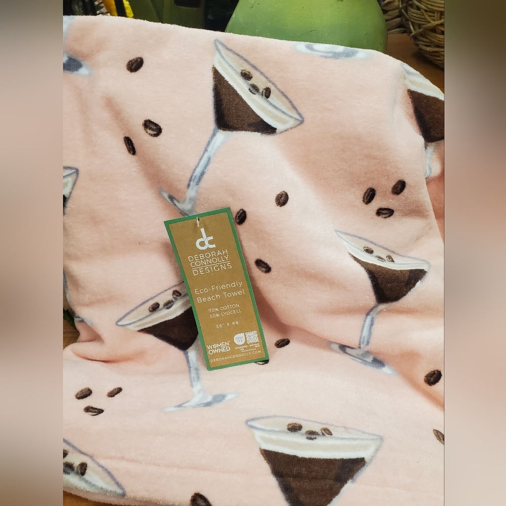Pink Cocktail Beach Towel-NWT